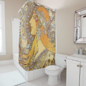 Alphonse Mucha Zodiac Douchegordijn (In situ)