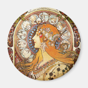 Alphonse Mucha Zodiac Magneet