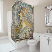 Alphonse Mucha Zodiac Restored Douchegordijn (In situ)