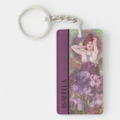 Alphonse Mucha's Edelstenen Amethist Sleutelhanger (Voorkant)