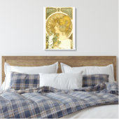 Alphonse Mucha's La Plume Canvas Afdruk (Insitu (Slaapkamer))