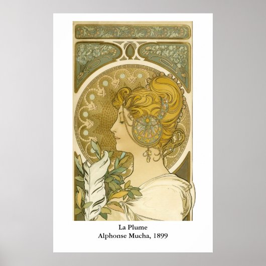 Alphonse Mucha's La Plume Poster (Voorkant)