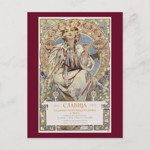 Alphonse Mucha's Slavia 1907 Vintage Briefkaart