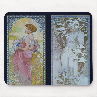 Alphonse Mucha's "Summer and Winter" Muismat