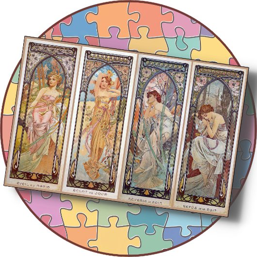 Alphonse Mucha's "Times of Day" - 20x30 Legpuzzel