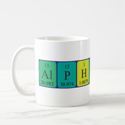 Alphonso périodique nom de table mug (Gauche)