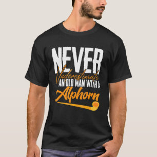 Alphorn Old Man Music-instrument Zwitserland Alps T-shirt