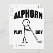 Alphorn Play Boy Briefkaart (Voorkant / Achterkant)