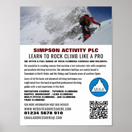 Alpiene bergbeklimmer, klimloopbeklimmer poster (Voorkant)