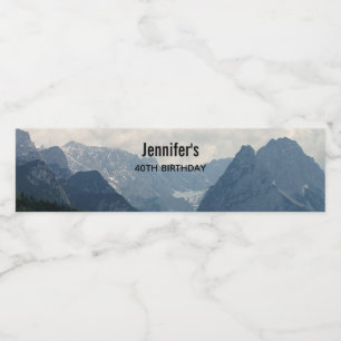 Alpiene bergen Land Natuur Foto Waterfles Etiket