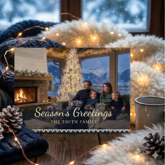 Alpiene Fair Isle familie kerst foto kaart