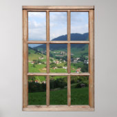 Alpiene Foothills-Uitzicht uit een venster Poster (Voorkant)