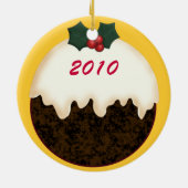 Alpiene geit Santa Hat kerstversiering Keramisch Ornament (Achterkant)