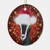 Alpiene geit Santa Hat kerstversiering Keramisch Ornament (Links)