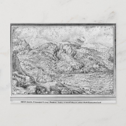 Alpiene landschap, 1553 briefkaart (Voorkant)