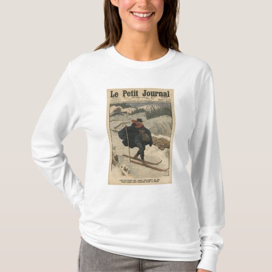 Alpiene postbodes die ski gebruiken t-shirt (Voorkant)