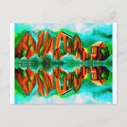 Alpiene reflectiekunst briefkaart (Voorkant)