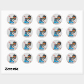 Alpiene Skiende Boots helpt Googles met Jouw naam Ronde Sticker (Vel)