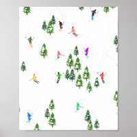 Alpiene skiers Skiing Illustration Skier