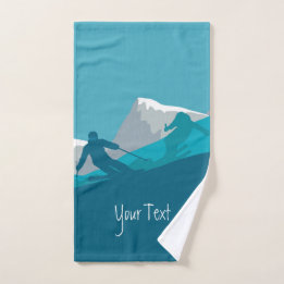 Alpiene Skiing Gepersonaliseerd Bad Handdoek