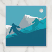 Alpiene Skiing Gepersonaliseerd Bedankjes Labels (Achterkant)