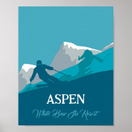 Alpiene Skiing Gepersonaliseerd Poster