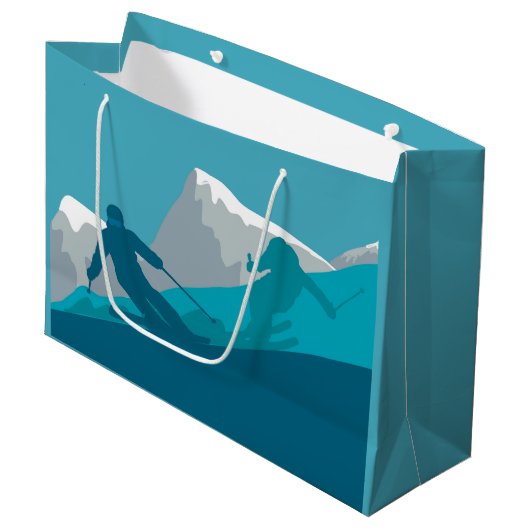 Alpiene Skiing Groot Cadeauzakje (Voorkant Gekanteld)