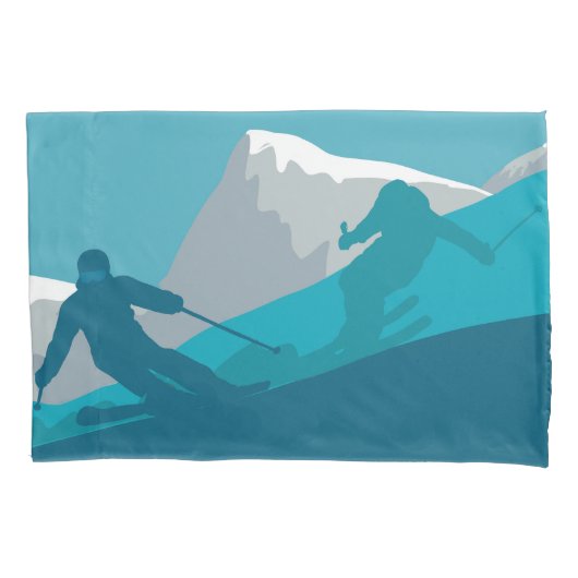 Alpiene Skiing Kussensloop (Voorkant)