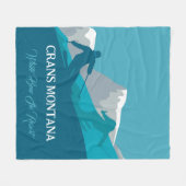 Alpiene Skiing Montana gepersonaliseerd Fleece Deken (Voorkant (Horizontaal))