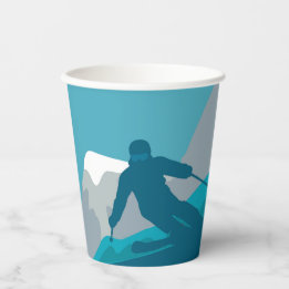 Alpiene Skiing Papieren Bekers