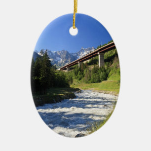 Alpiene snelweg keramisch ornament