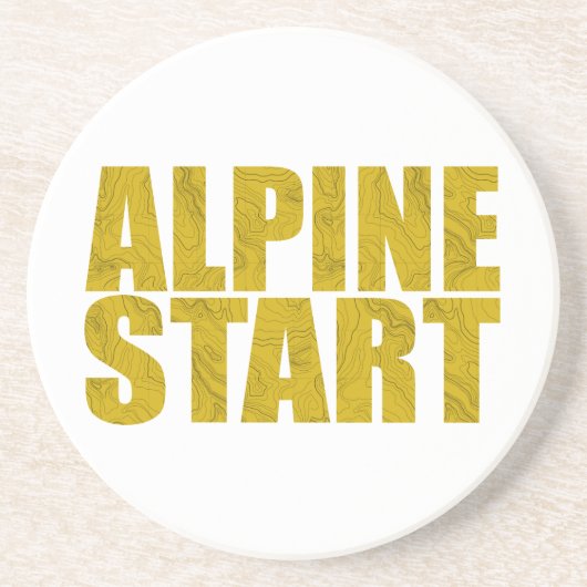 Alpiene start (Topo) Zandsteen Onderzetter (Voorkant)