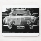 Alpine A110 in black and white Muismat (Voorkant)