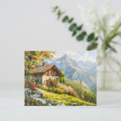 Alpine boerderij met Valley Uitzicht Briefkaart (Staand voorkant)