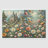 Alpine Castle met bloeiende weiden Tissuepapier (Voorkant)