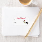 Alpine Dairy Goat met kerstcadeLabel Etiket (Insitu)