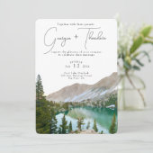 Alpine Lake Mountain bruiloft Kaart (Staand voorkant)