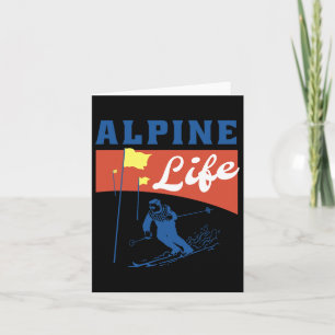 Alpine Life - Retro skiën Graphic voor wintersport Kaart