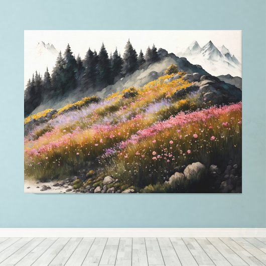 Alpine Meadow kunstwerk Canvas Afdruk (Insitu (Houten vloer))