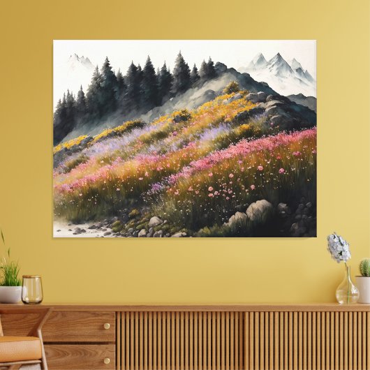 Alpine Meadow kunstwerk Canvas Afdruk (Insitu (Woonkamer))