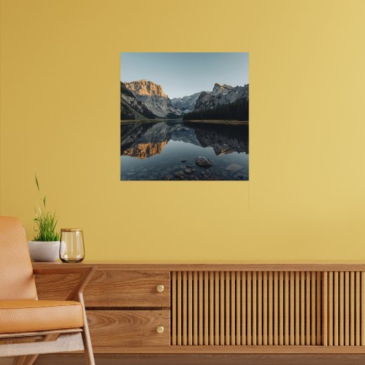 Alpine Mirror Scene – Poster van het rustige lands (Woonkamer 2)