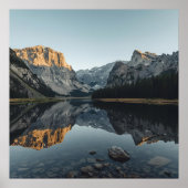 Alpine Mirror Scene – Poster van het rustige lands (Voorkant)