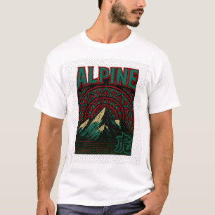 Alpine Mountain Mandala Art   Vetgedrukte Natuur T-shirt