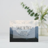 Alpine Mountains Land Bruiloft Save the Date Uitnodiging Briefkaart (Staand voorkant)