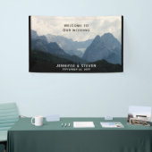Alpine Mountains Land Natuur Foto Bruiloft Spandoek (Beurs)