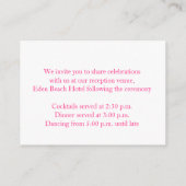 Alpine primrose art bruiloft info bijsluiter kaart (Achterkant)