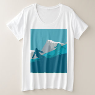 Alpine Skiers Downhill Grote Maat T-shirt