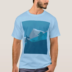 Alpine Skiërs Downhill Skiën Lichtblauw T-shirt