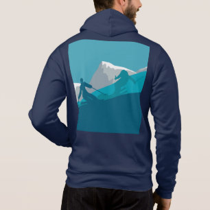 Alpine Skiërs Downhill Skiën Navy Blauw Hoodie