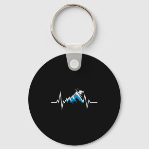 Alpine Skiing Heartbeat Skiing Liefhebber Sleutelhanger
